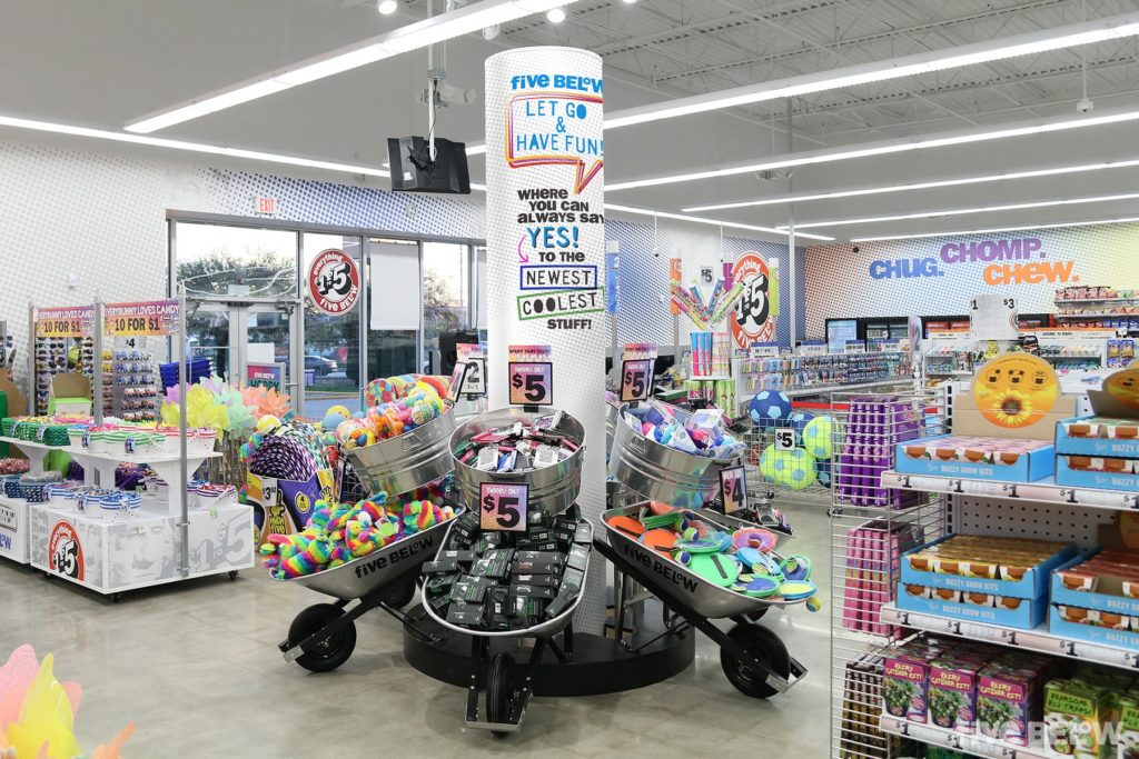 inside a five below store